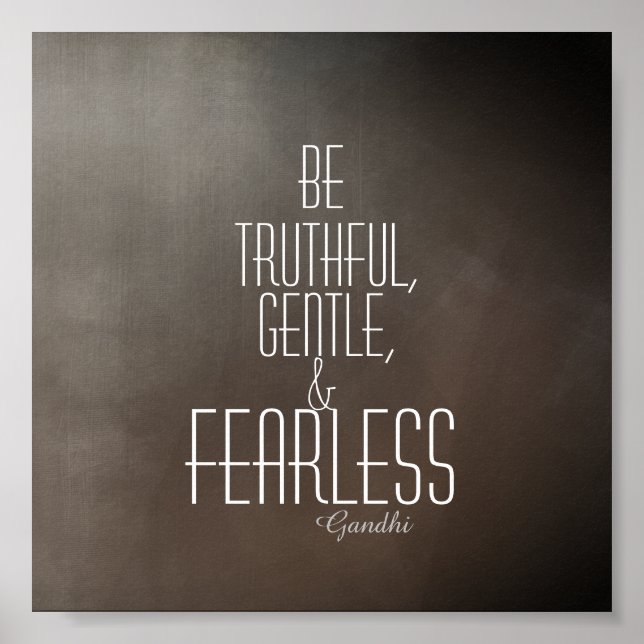 inspirational Gandhi quote poster grey (Front)