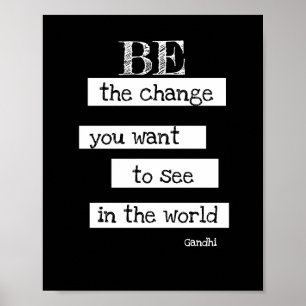 inspirational Gandhi quote poster modern chic