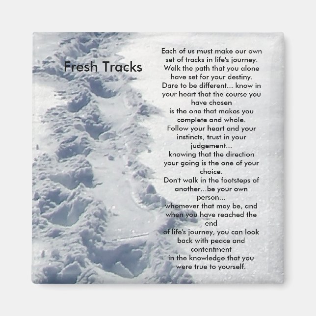 Inspirational Gifts Fresh Tracks Magnet (Front)