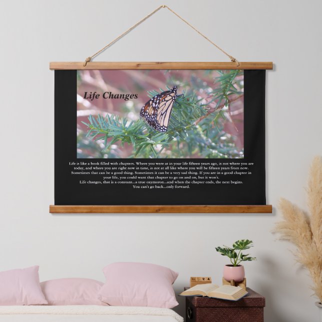 Inspirational Gifts Life Changes Hanging Tapestry (Bedroom)