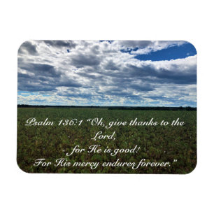 Inspirational "Give Thanks" Field of Cotton Magnet