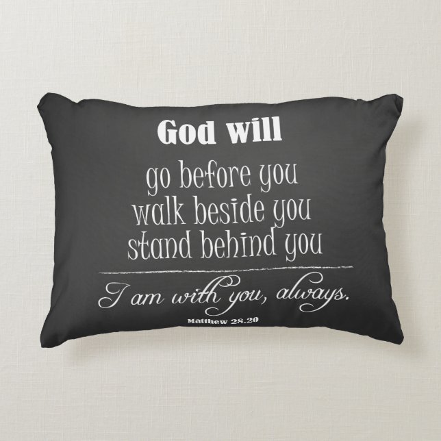 Inspirational God Will Quote with Bible Verse Decorative Cushion (Front)