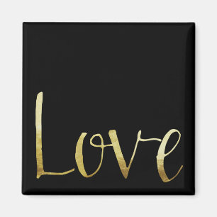 Inspirational Gold and Black Glam Love Magnet