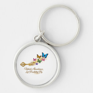 Inspirational Golden Key & Butterfly Keychain
