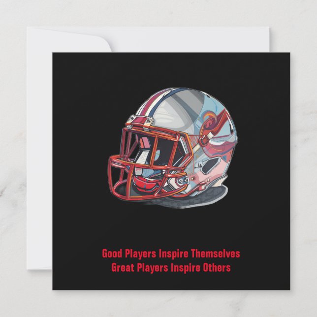Inspirational Good Players Pop Art Football Helmet Holiday Card (Front)