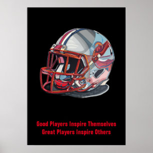 Inspirational Good Players Pop Art Football Helmet Poster