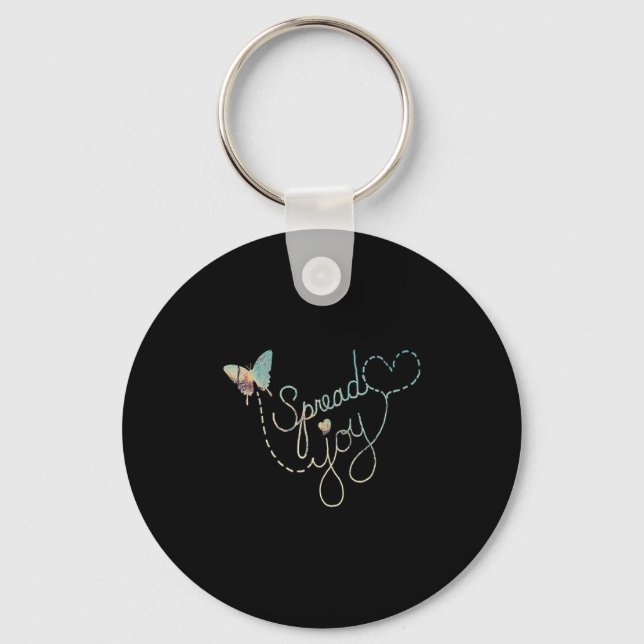 Inspirational Graphic Positivity &amp; Kindness Qu Key Ring (Front)