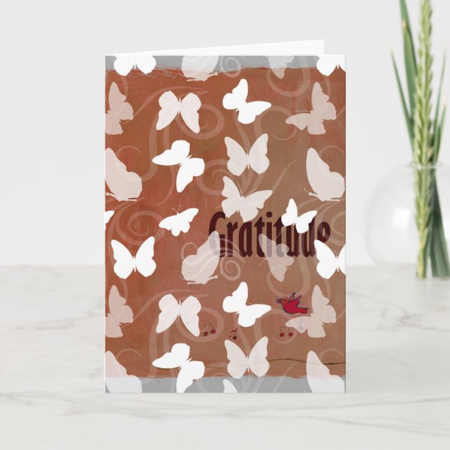 Inspirational Gratitude Butterflies Card (Front)