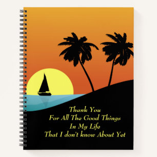 Inspirational Gratitude Quote Tropical Island Notebook