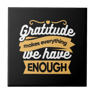 Inspirational Gratitude Typography Quotes Ceramic Tile