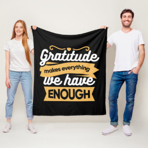 Inspirational Gratitude Typography Quotes Fleece Blanket