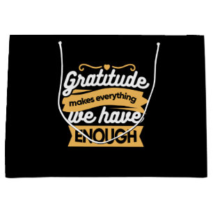 Inspirational Gratitude Typography Quotes Large Gift Bag