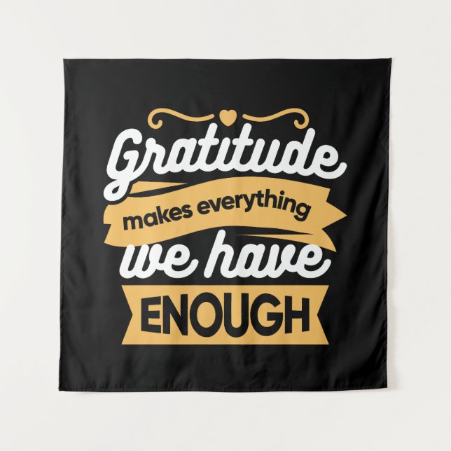 Inspirational Gratitude Typography Quotes Tapestry (Front)