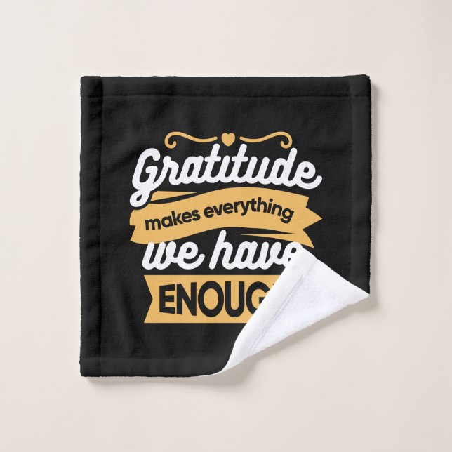 Inspirational Gratitude Typography Quotes Wash Cloth (Wash Cloth)