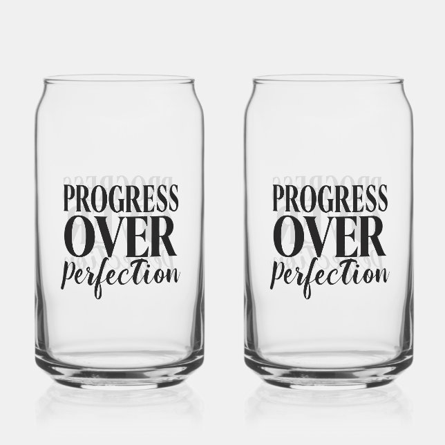 Inspirational Growth Mindset Typography Can Glass (Front)