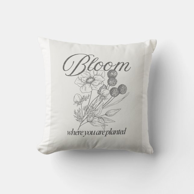 Inspirational Growth Quote Tee Cushion (Front)