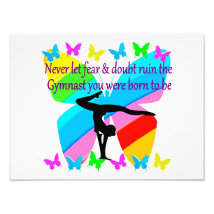 INSPIRATIONAL GYMNASTICS GIRL BUTTERFLY DESIGN PHOTO PRINT