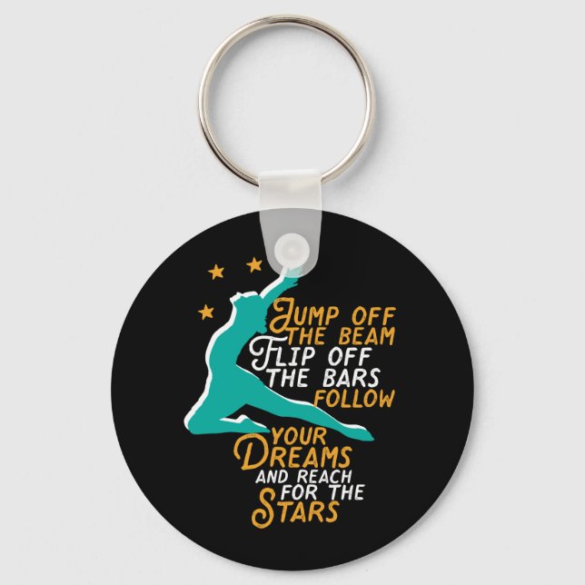 Inspirational Gymnastics Sport Quote Gymnast Girl Key Ring (Front)