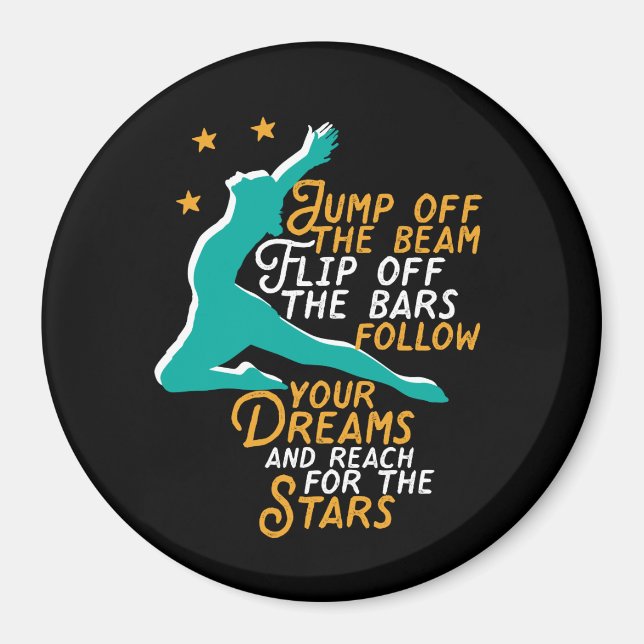 Inspirational Gymnastics Sport Quote Gymnast Girl Magnet (Front)
