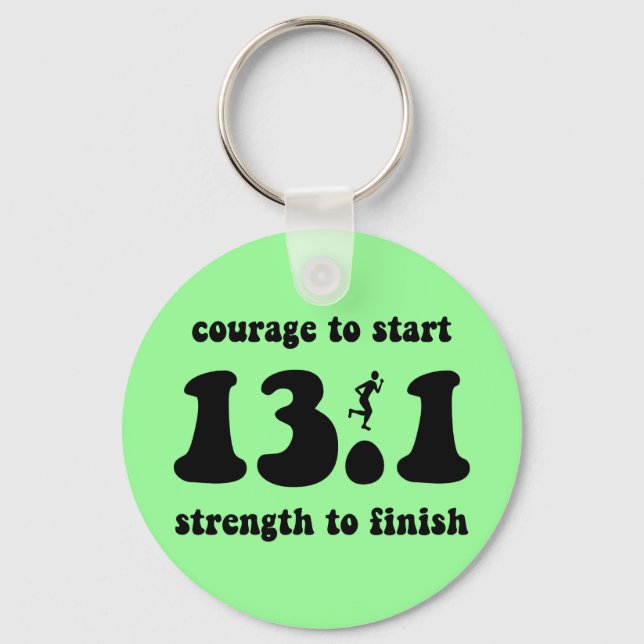 Inspirational half marathon key ring (Front)
