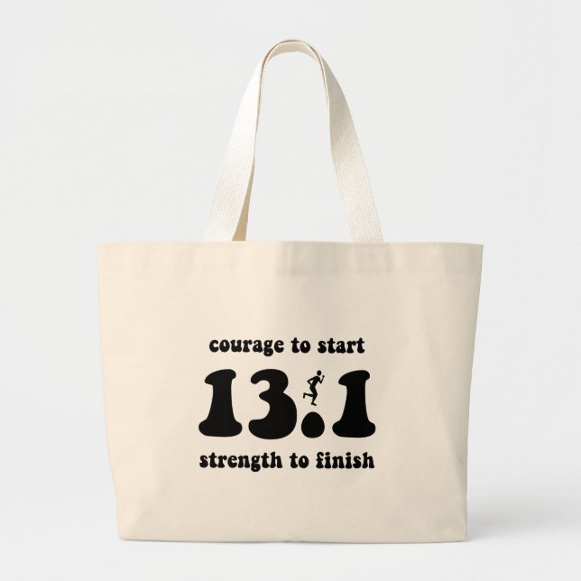 Inspirational half marathon large tote bag (Front)