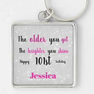 Inspirational Happy 101st Birthday Key Ring