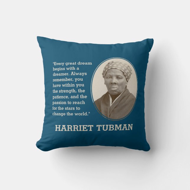 Inspirational HARRIET TUBMAN Cushion (Front)