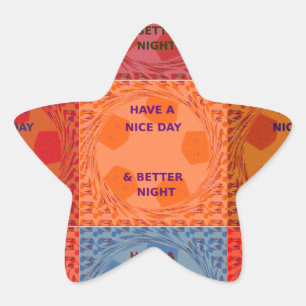 Inspirational Have a Nice Day Chequered Pop Text Star Sticker