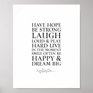 Inspirational Have Hope Black & White Quote Poster