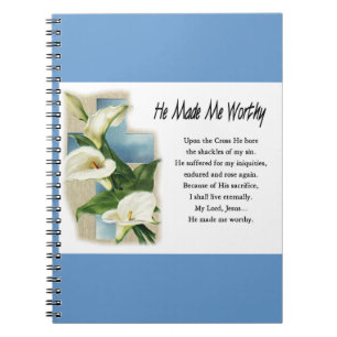 Inspirational He Made Me Worthy Notebook