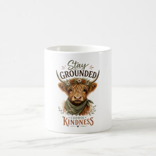 Inspirational Highland Cow Stay Grounded Coffee Mug