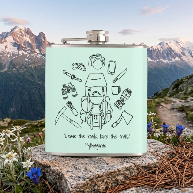 Inspirational Hiking Vinyl Wrapped Flask (Creator Uploaded)