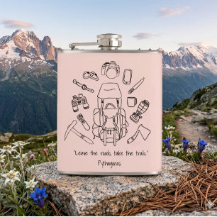 Inspirational Hiking Vinyl Wrapped Flask