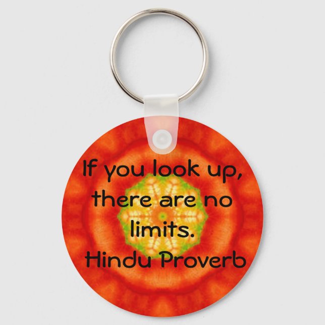 inspirational Hindu Proverb from India Key Ring (Front)