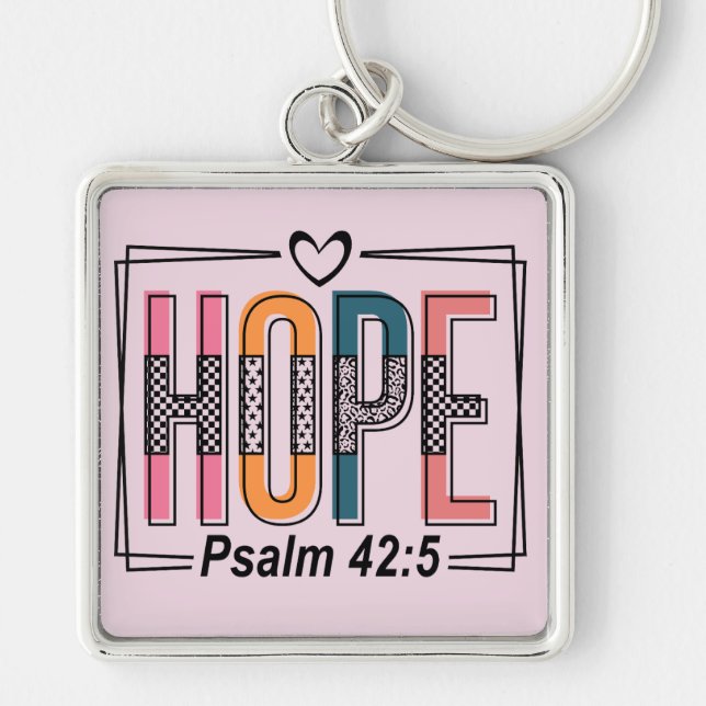 Inspirational Hope Bible Verse Key Ring (Front)