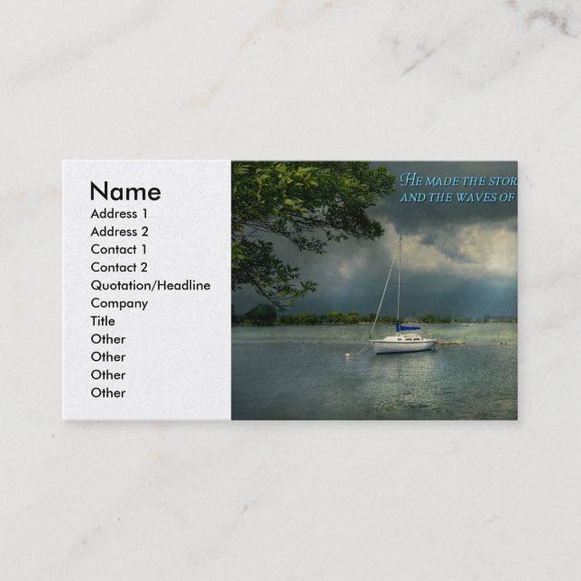 Inspirational - Hope - Sailor - Psalm 107-29 Business Card (Front)