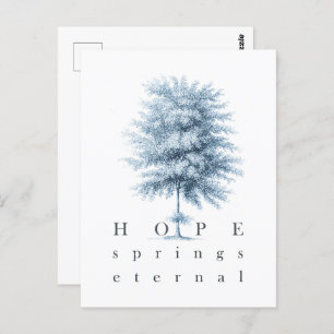 Inspirational Hope Springs Eternal Vintage Tree Postcard