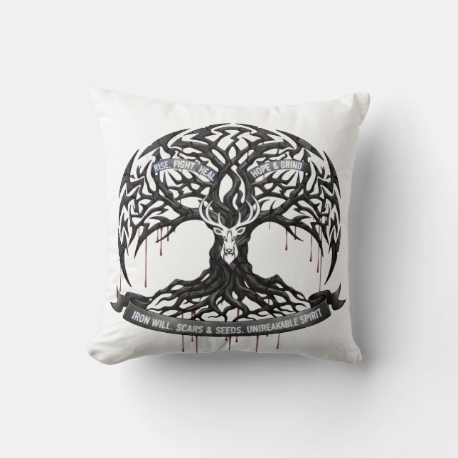 Inspirational Hope & Strength Throw Pillow (Front)