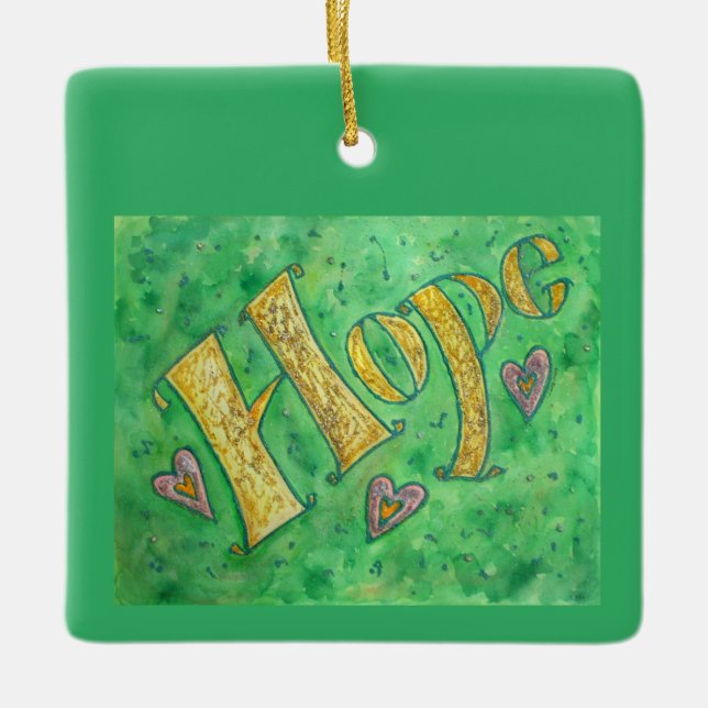 Inspirational Hope Word Art Custom Gift Ornaments (Front)