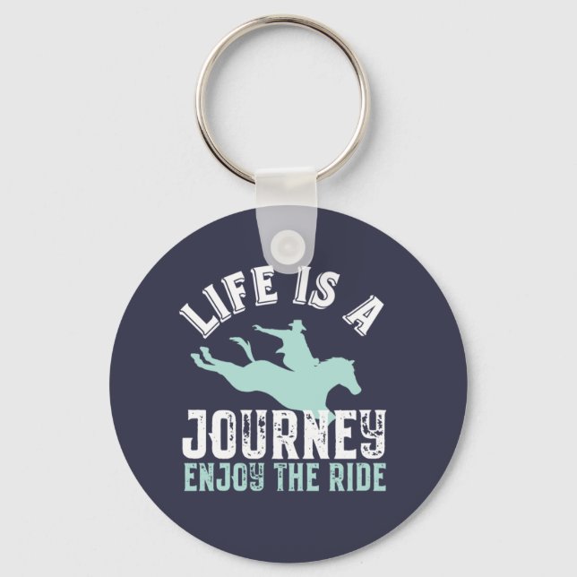 Inspirational Horseriding Quote Enjoy The Ride Key Ring (Front)