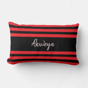Inspirational Idoma Red and Black Lumbar Cushion