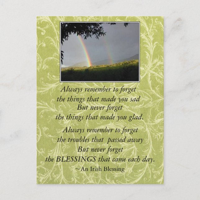 Inspirational Irish Blessing Always Remember Postcard (Front)