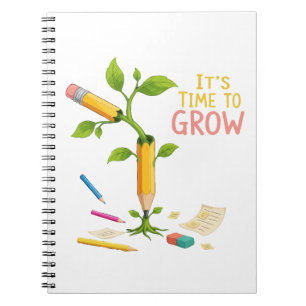 Inspirational "It's Time to Grow" Pencil Plant  Notebook