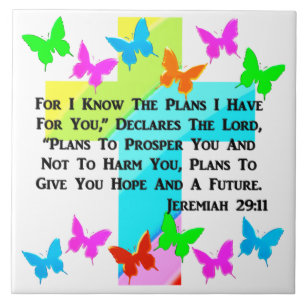 INSPIRATIONAL JEREMIAH 29:11 CHRISTIAN CERAMIC TILE