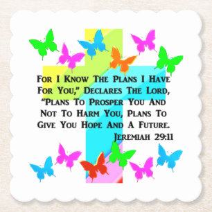 INSPIRATIONAL JEREMIAH 29:11 CHRISTIAN PAPER COASTER
