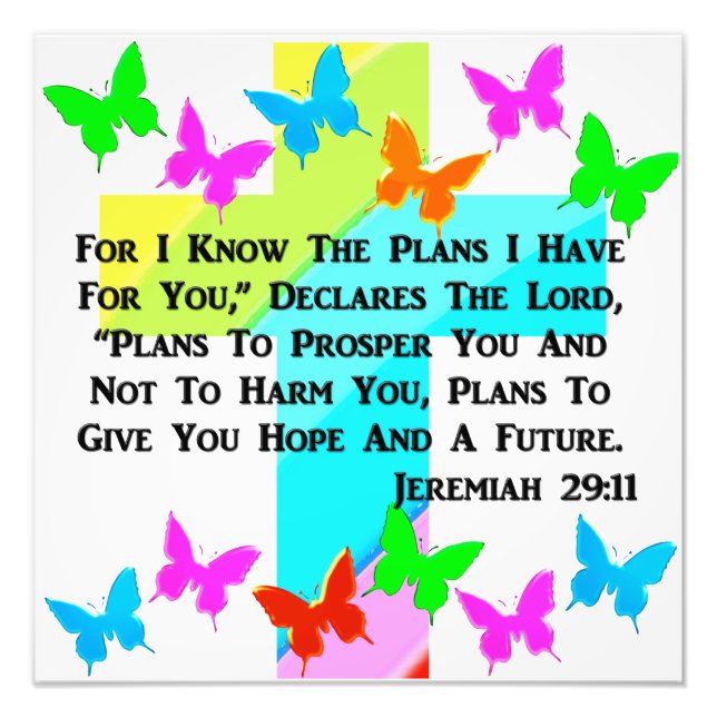 INSPIRATIONAL JEREMIAH 29:11 CHRISTIAN PHOTO PRINT (Front)