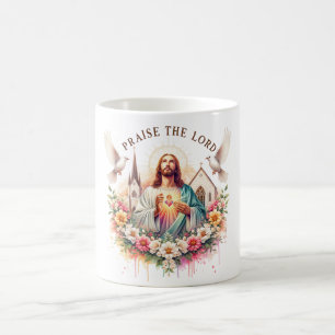 Inspirational Jesus Floral Scripture Coffee Mug