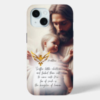 Inspirational Jesus Holding Baby Gold Dove Bible