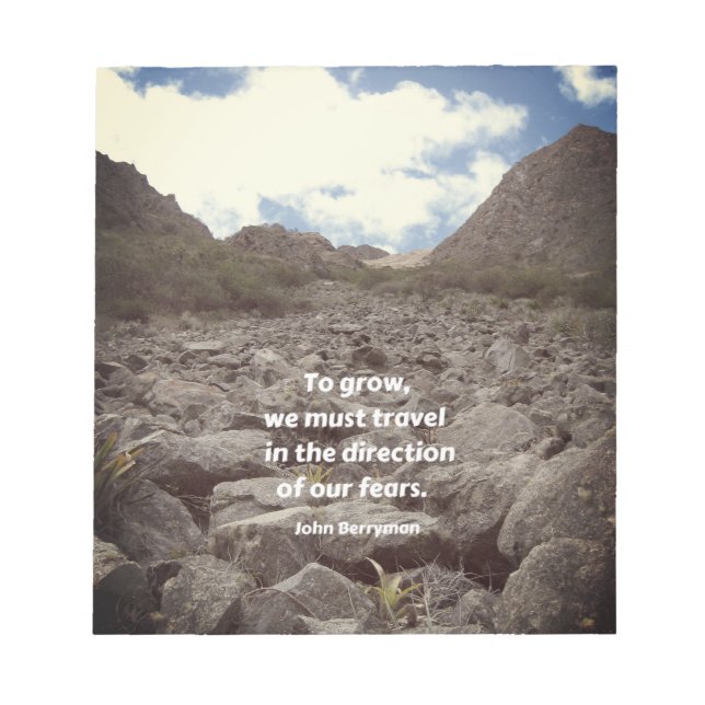 inspirational journal, "To grow . . ." Notepad (Front)