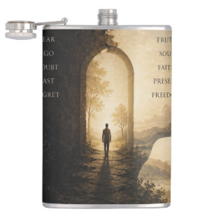Inspirational Journey Hip Flask Faith Over Fear